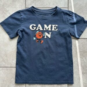 Life Is Good Kids Navy 'Game On' Basketball T-Shirt - Size Large